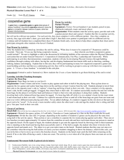 Dimension (circle one): Types of Gymnastics, Dance, Games