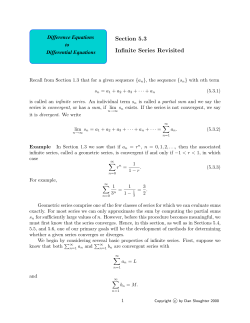Infinite Series Revisited - Difference Equations to Differential