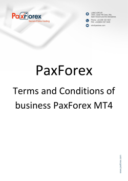 Terms and Conditions of business PaxForex MT4