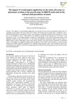 The impact of vermicompost application on the maize (Zea mays l