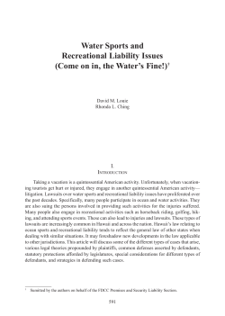 Water Sports and Recreational Liability Issues (Come on in, the