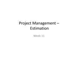 Project Management &ndash; Estimation