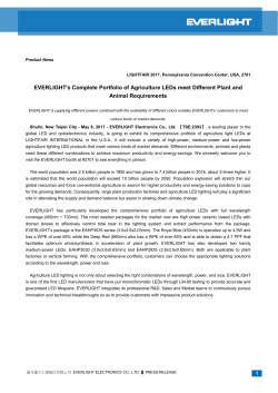 EVERLIGHT`s Complete Portfolio of Agriculture LEDs meet Different