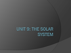 Unit 9: The solar system