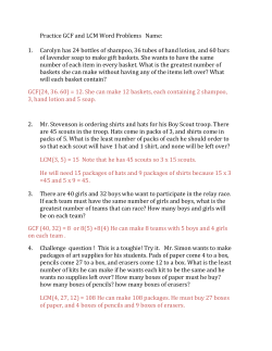 answers Review lcm and Gcf prob