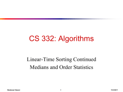 CS 332: Algorithms