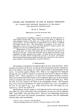 UPTAKE AND TRANSPORT OF IONS IN BARLEY SEEDLINGS By