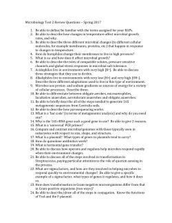 Microbiology Test 2 Review Questions &ndash; Spring 2017 Be able to