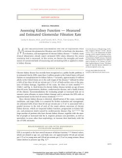 Assessing Kidney Function &mdash; Measured and Estimated Glomerular