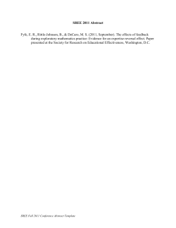 2010 SREE Conference Abstract Template