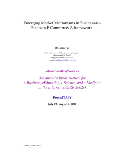 Emerging Market Mechanisms in Business-to