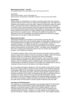 Measuring Innovation &ndash; the UK? (An updated extract from a