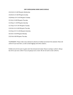 SSPP CHEERLEADING HOME GAME SCHEDULE 12\14 Girls V 6