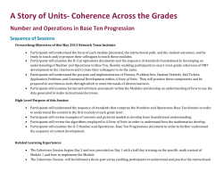 Progression in Number and Operations-Base Ten