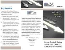Lower Costs and Better Service for Ontario`s Electricity Consumers