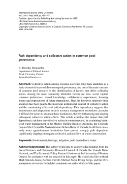 Path dependency and collective action in common pool governance