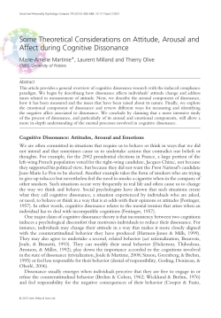 Some Theoretical Considerations on Attitude, Arousal and Affect