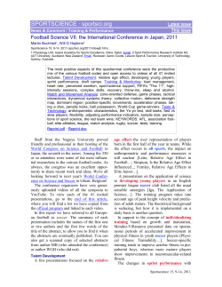 Football Science: the VII International Conference in