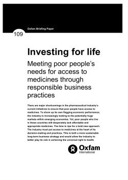 Investing for Life - Oxfam International
