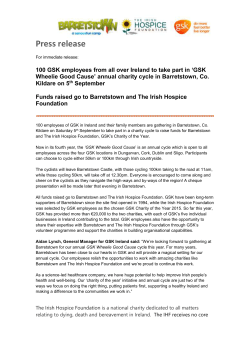 GSK Wheelie Good Cause - Irish Hospice Foundation