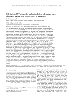 Calculation of UV attenuation and colored dissolved organic