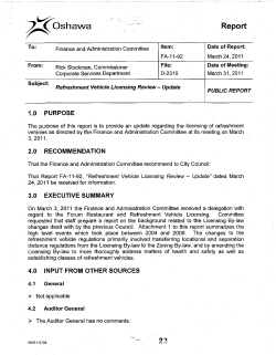 FA-11-92 Refreshment Vehicle Licensing Review