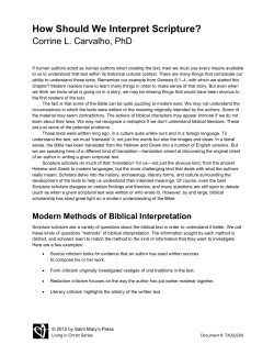 How Should We Interpret Scripture?