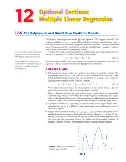 Optional Sections: Multiple Linear Regression