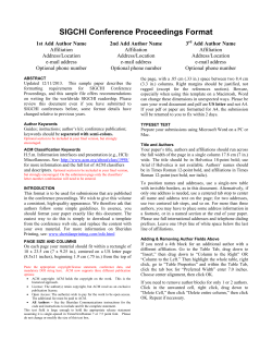 SIGCHI Conference Proceedings Format