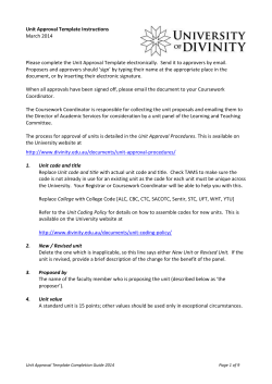 Unit Approval Template Instructions