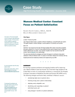 Munson Medical Center: Constant Focus on Patient Satisfaction