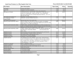 Item Name Item Description Item Code Price Quantity