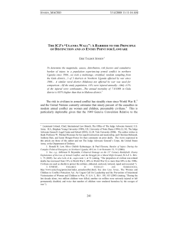 The ICJ`s “Uganda Wall”: A Barrier to the Principle of Distinction and