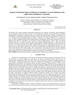 Analysis of Question Papers of Physics at Secondary Level in