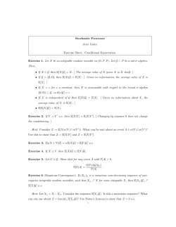 Stochastic Processes Ariel Yadin Exercise Sheet