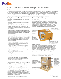 Instructions for the FedEx Package Test Application