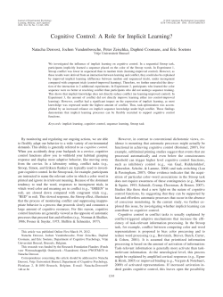 Cognitive Control: A Role for Implicit Learning?