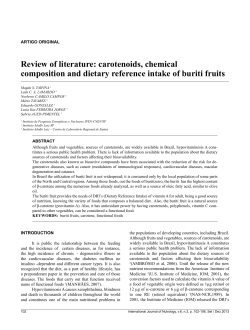 Review of literature: carotenoids, chemical composition and dietary