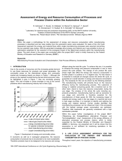 Assessment of Energy and Resource Consumption of Processes