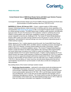 Coriant Extends Value of 8600 Smart Router Series with Multi