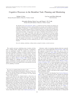 Cognitive Processes in the Breakfast Task: Planning and Monitoring