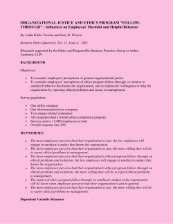 ORGANIZATIONAL JUSTICE AND ETHICS PROGRAM "FOLLOW