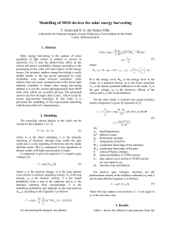 Modelling of MOS devices for solar energy harvesting - PSI