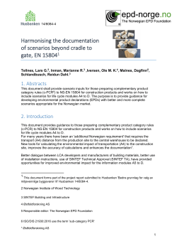 Harmonising the documentation of scenarios beyond