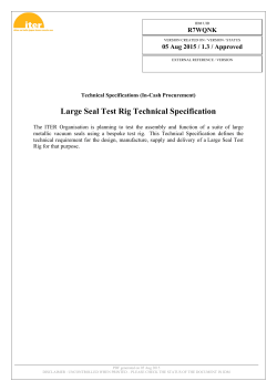 Large Seal Test Rig Technical Specification