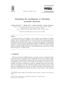 Simulating the coordination of individual economic decisions