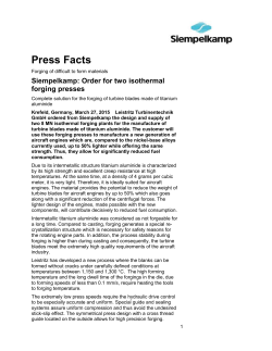 Siempelkamp: Order for two isothermal forging