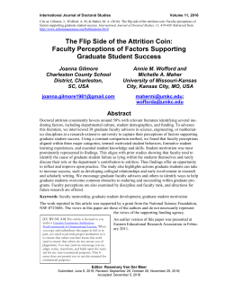 The Flip Side of the Attrition Coin: Faculty Perceptions of Factors