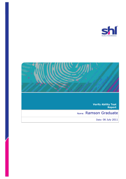 Ability Test Report This Ability Test Report provides the scores from