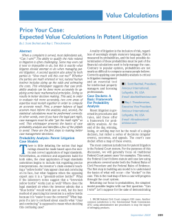 Price Your Case: Expected Value Calculations in Patent Litigation